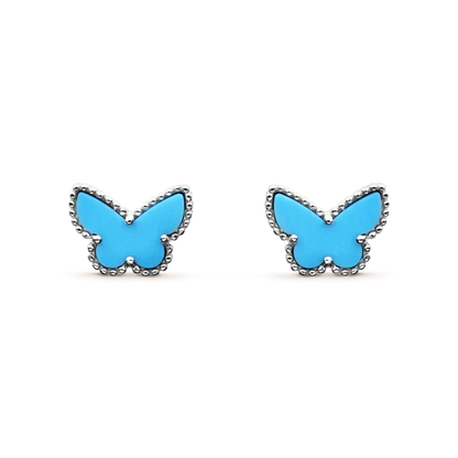 [LumiVibe]BUTTERFLY TURQUOISE EARRINGS SILVER