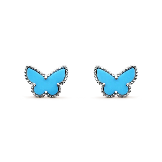 [LumiVibe]BUTTERFLY TURQUOISE EARRINGS SILVER