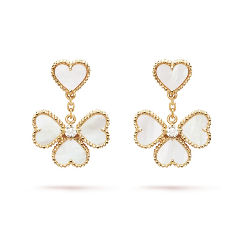 [LumiVibe]CLOVER SWEET WHITE MOP EARRINGS
