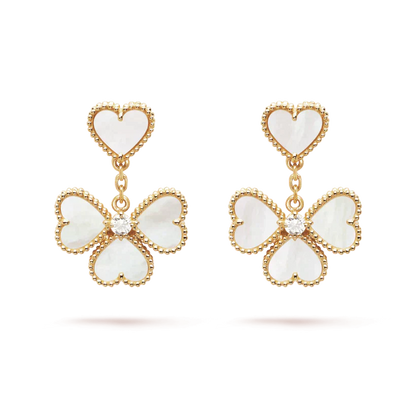 [LumiVibe]CLOVER SWEET WHITE MOP EARRINGS