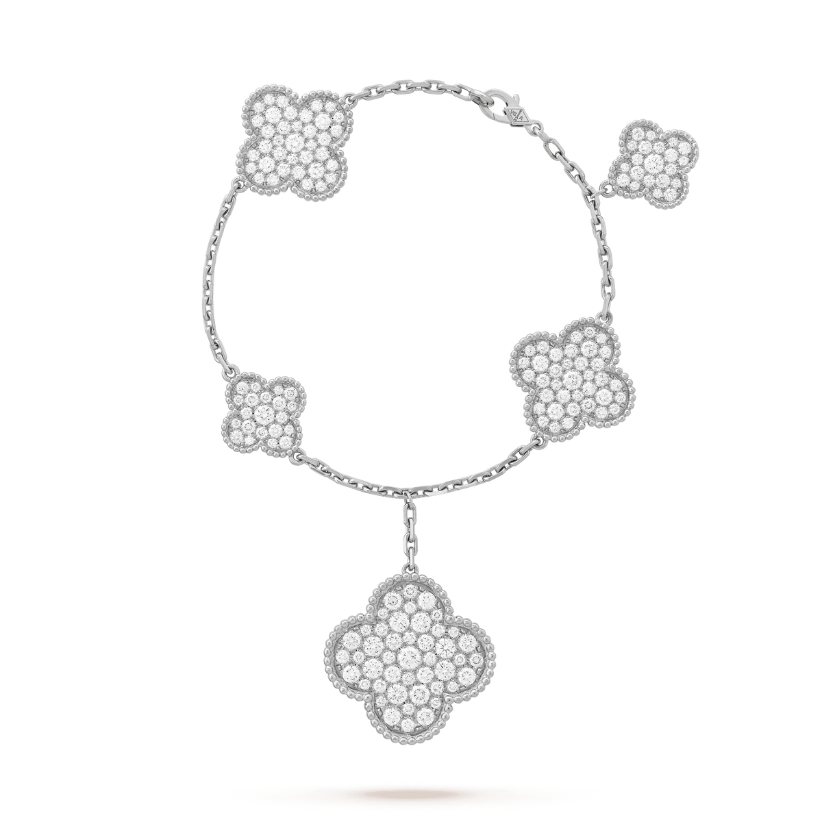 [LumiVibe]CLOVER 6 MOTIFS SILVER DIAMOND BRACELET