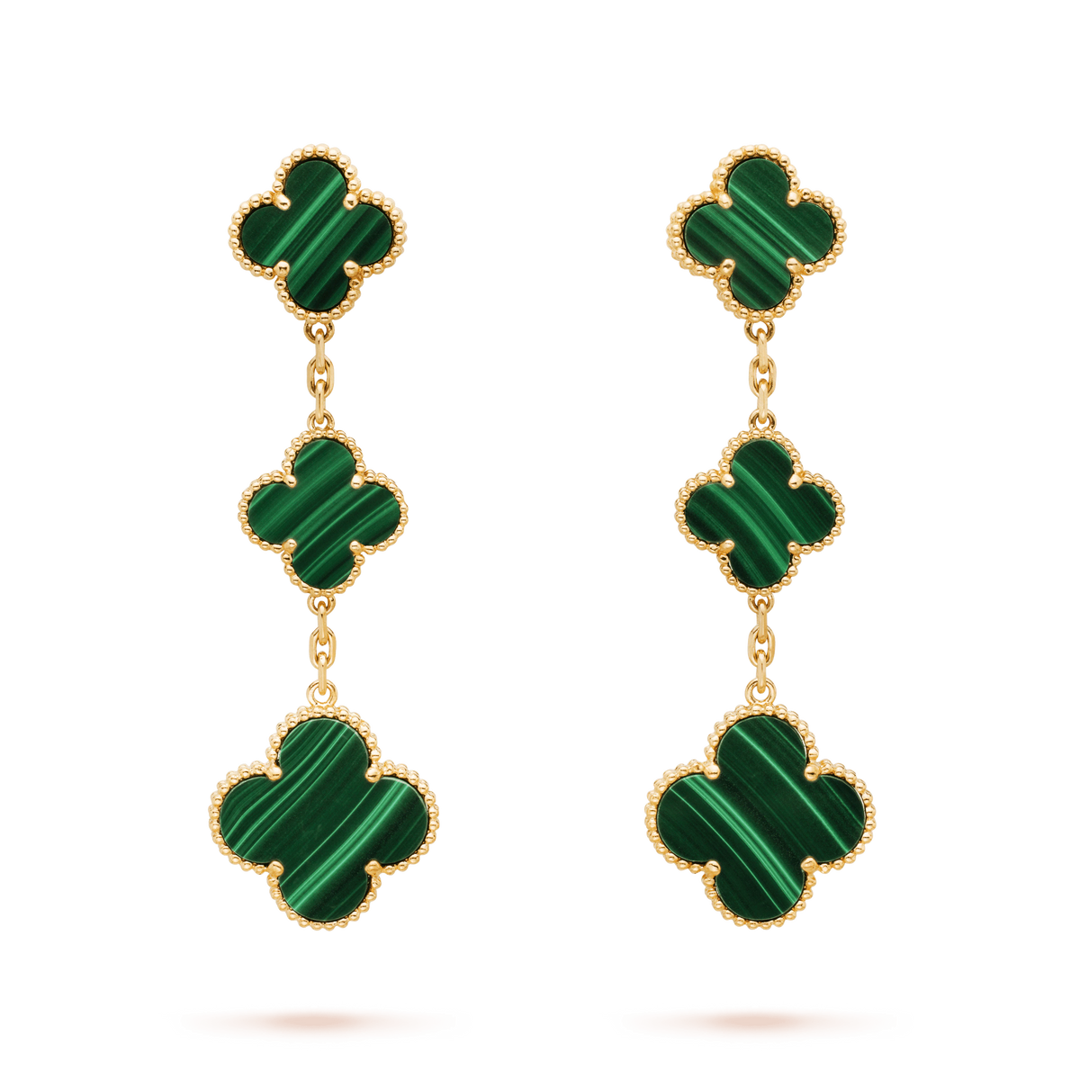 [LumiVibe]CLOVER MALACHITE 3 MOTIFS GOLD