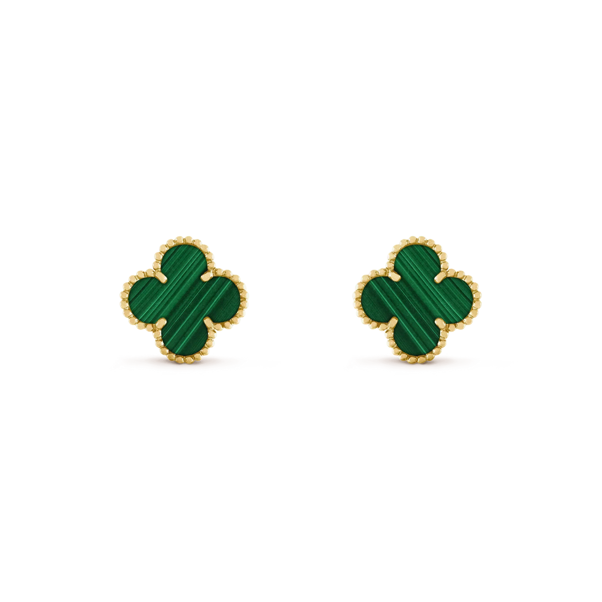 [LumiVibe]CLOVER MEDIUM 1 MOTIFS MALACHITE  EARRINGS