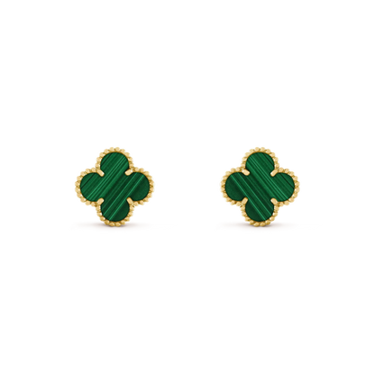 [LumiVibe]CLOVER MEDIUM 1 MOTIFS MALACHITE  EARRINGS