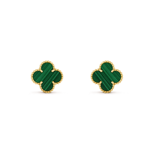 [LumiVibe]CLOVER MEDIUM 1 MOTIFS MALACHITE  EARRINGS