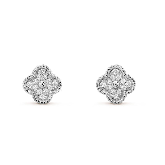 [LumiVibe]CLOVER MINI DIAMOND STUD EARRINGS