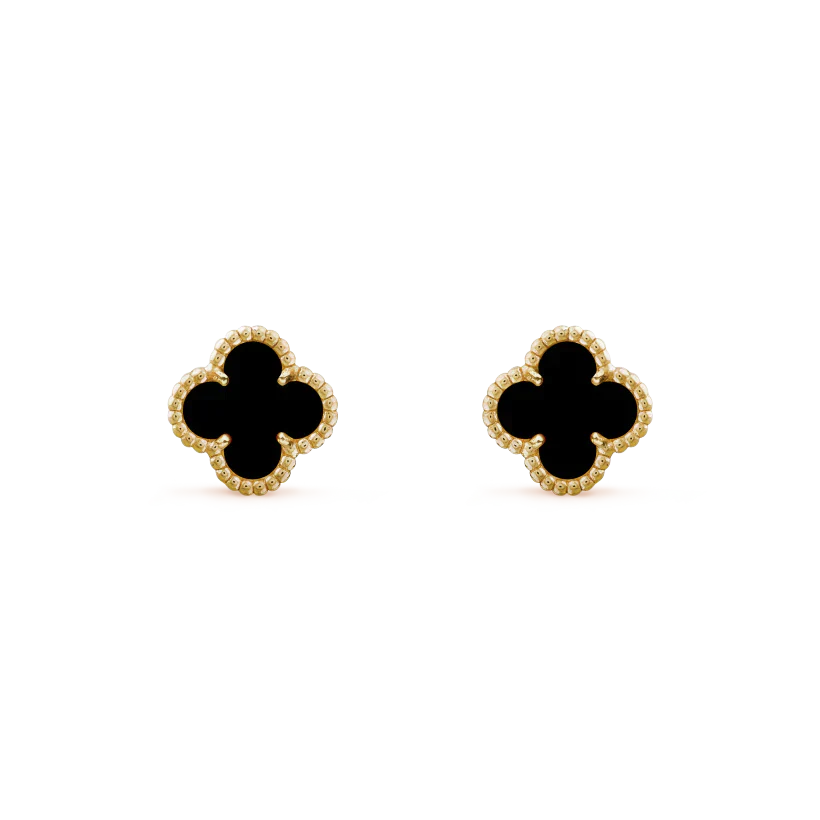 [LumiVibe]CLOVER MINI 9.5MM BLACK MOP EARRINGS