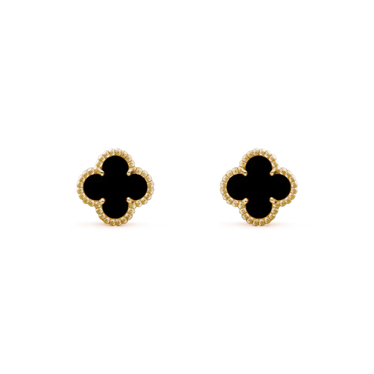 [LumiVibe]CLOVER MINI 9.5MM BLACK MOP EARRINGS