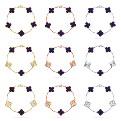 [LumiVibe]CLOVER 5 MOTIF PURPLE STRIPES BRACELET COLLECTION