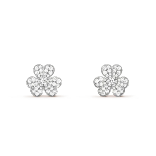 [LumiVibe]CLOVER COMOS DIAMOND EARRINGS SILVER