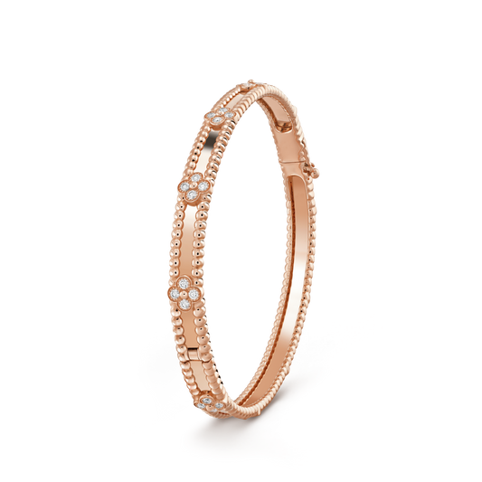 [LumiVibe]CLOVER BRACELET 4MM DIAMONDS