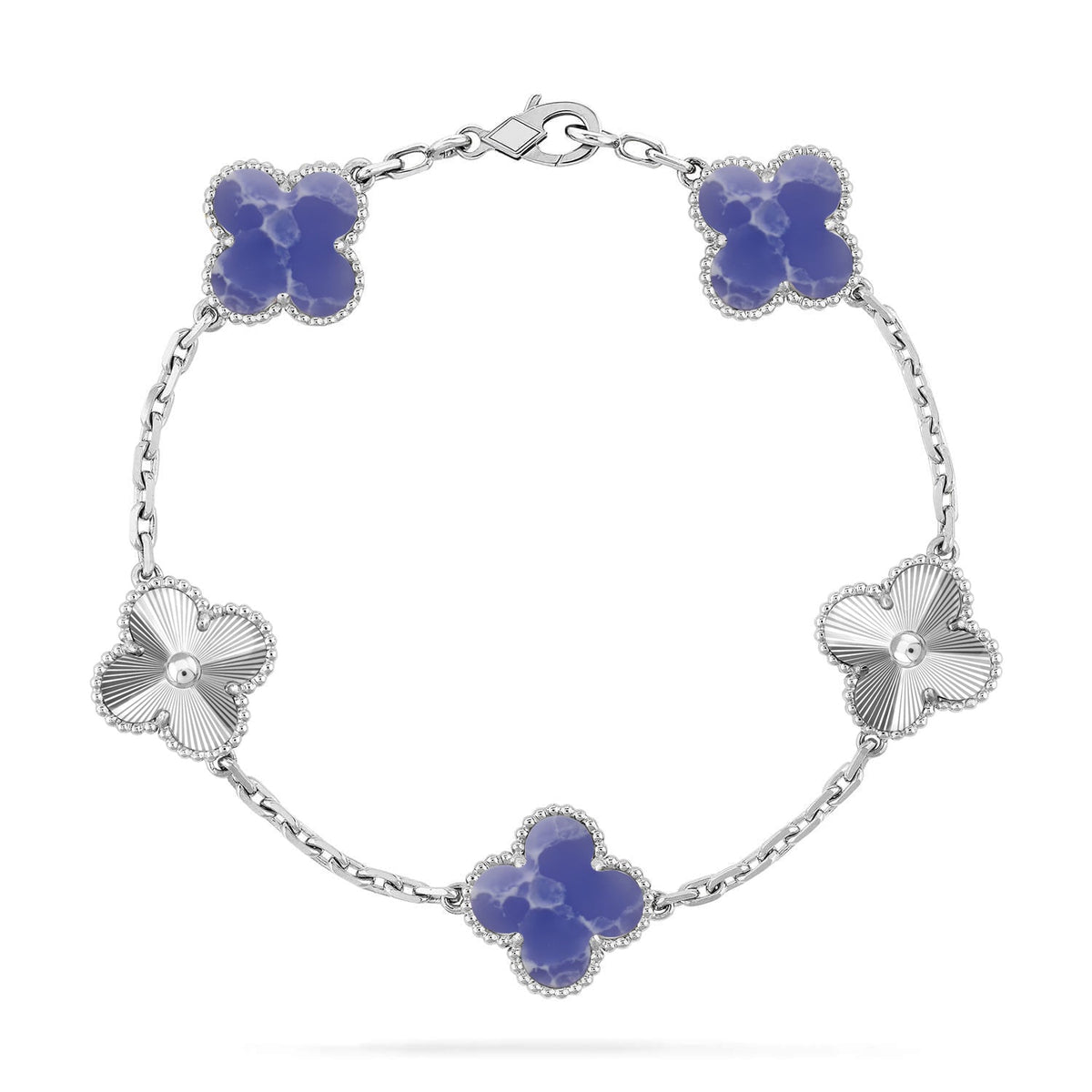 [LumiVibe]CLOVER 5 MOTIF BLUE VEINS BRACELET COLLECTION