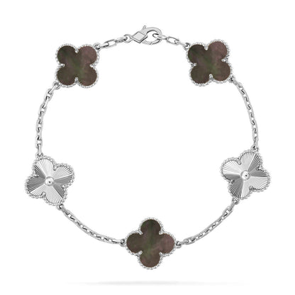 [LumiVibe] CLOVER 5 MOTIF GRAY MOP BRACELET COLLECTION