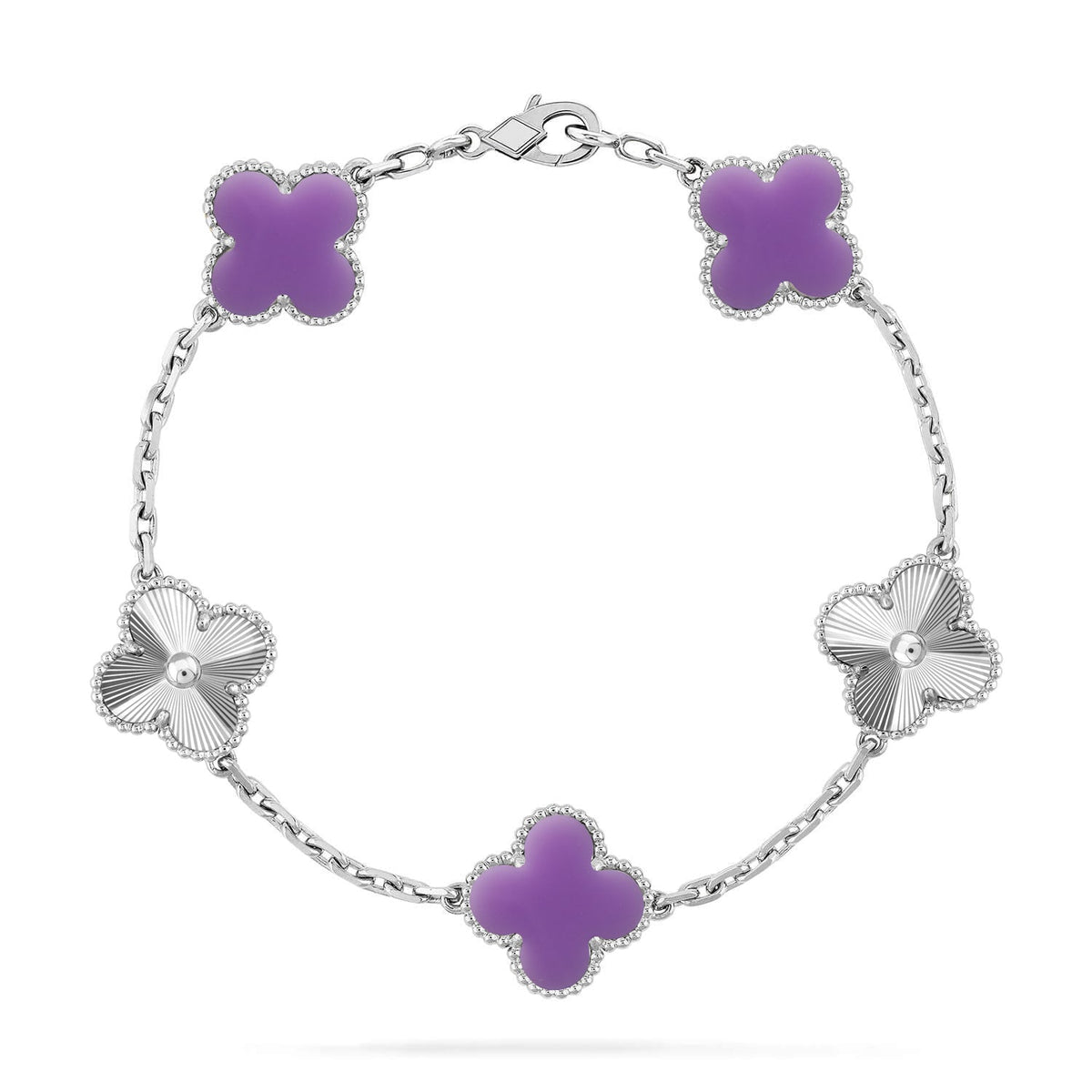 [LumiVibe]CLOVER 5 MOTIF LIGHT PURPLE BRACELET COLLECTION