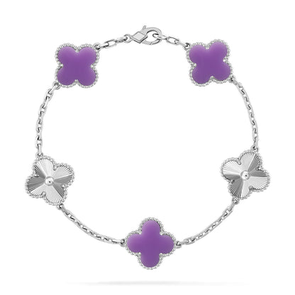 [LumiVibe]CLOVER 5 MOTIF LIGHT PURPLE BRACELET COLLECTION