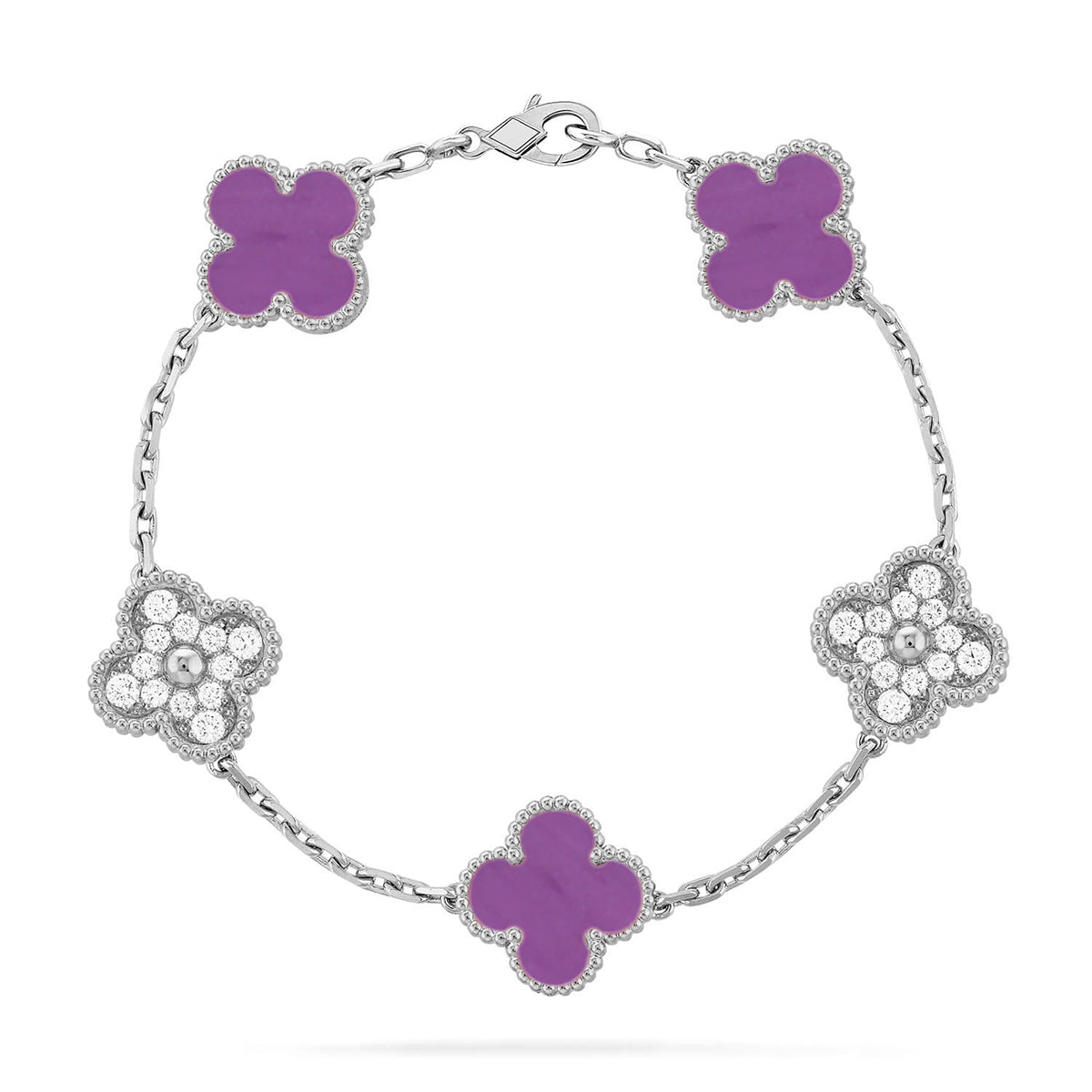 [LumiVibe] CLOVER 5 MOTIF VIOLET BRACELET COLLECTION
