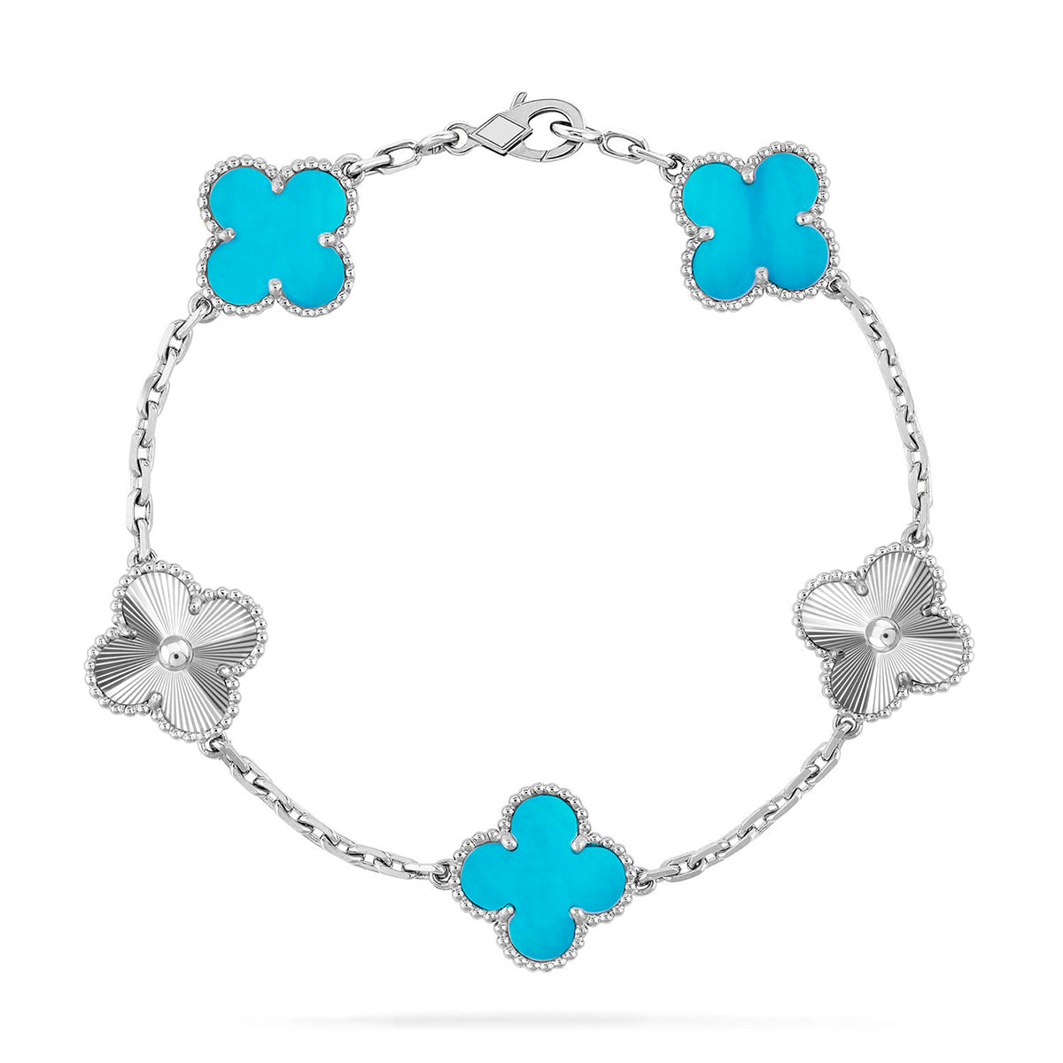 [LumiVibe] CLOVER 5 MOTIF TURQUOISE BRACELET COLLECTION