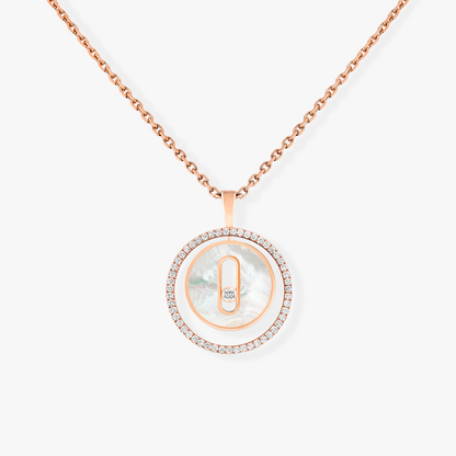 [LumiVibe]Demo MOVE 1 DIAMOND WHITE MOTHER OF PEARL PINK GOLD DIAMOND NECKLACE