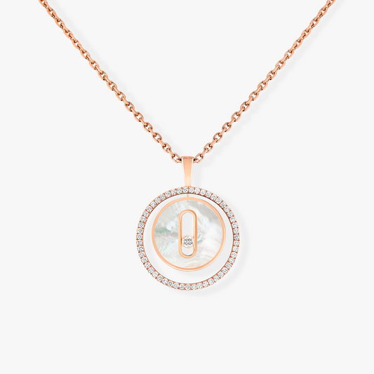 [LumiVibe]Demo MOVE 1 DIAMOND WHITE MOTHER OF PEARL PINK GOLD DIAMOND NECKLACE