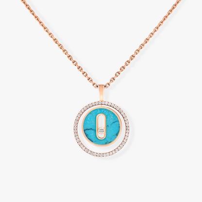 [LumiVibe]Demo MOVE 1 DIAMOND TURQUOISE PINK GOLD DIAMOND NECKLACE