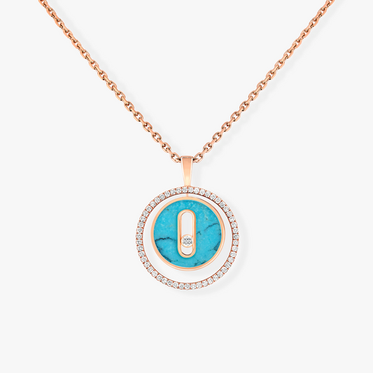 [LumiVibe]Demo MOVE 1 DIAMOND TURQUOISE PINK GOLD DIAMOND NECKLACE