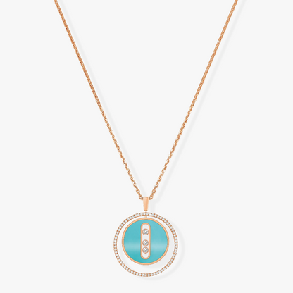 [LumiVibe]Demo MOVE 3 DIAMONDS TURQUOISE PINK GOLD DIAMOND NECKLACE