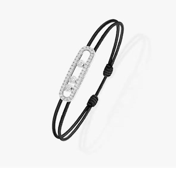 [LumiVibe]Messika Care(s) pink cord pavé bracelet