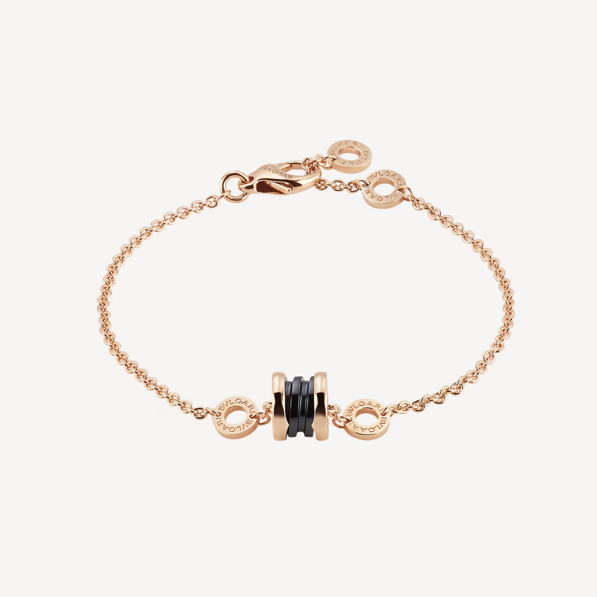 [LumiVibe]ZERO 1 SOFT PINK GOLD AND BLACK CERAMIC BRACELET