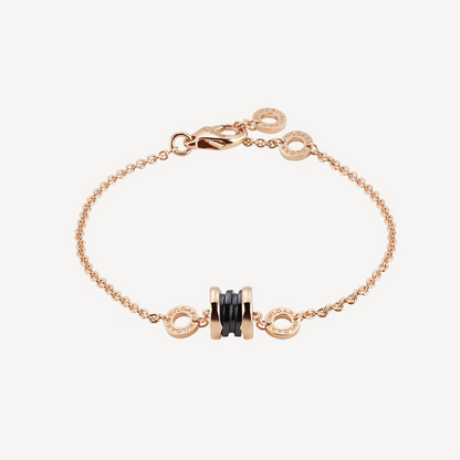 [LumiVibe]ZERO 1 SOFT PINK GOLD AND BLACK CERAMIC BRACELET