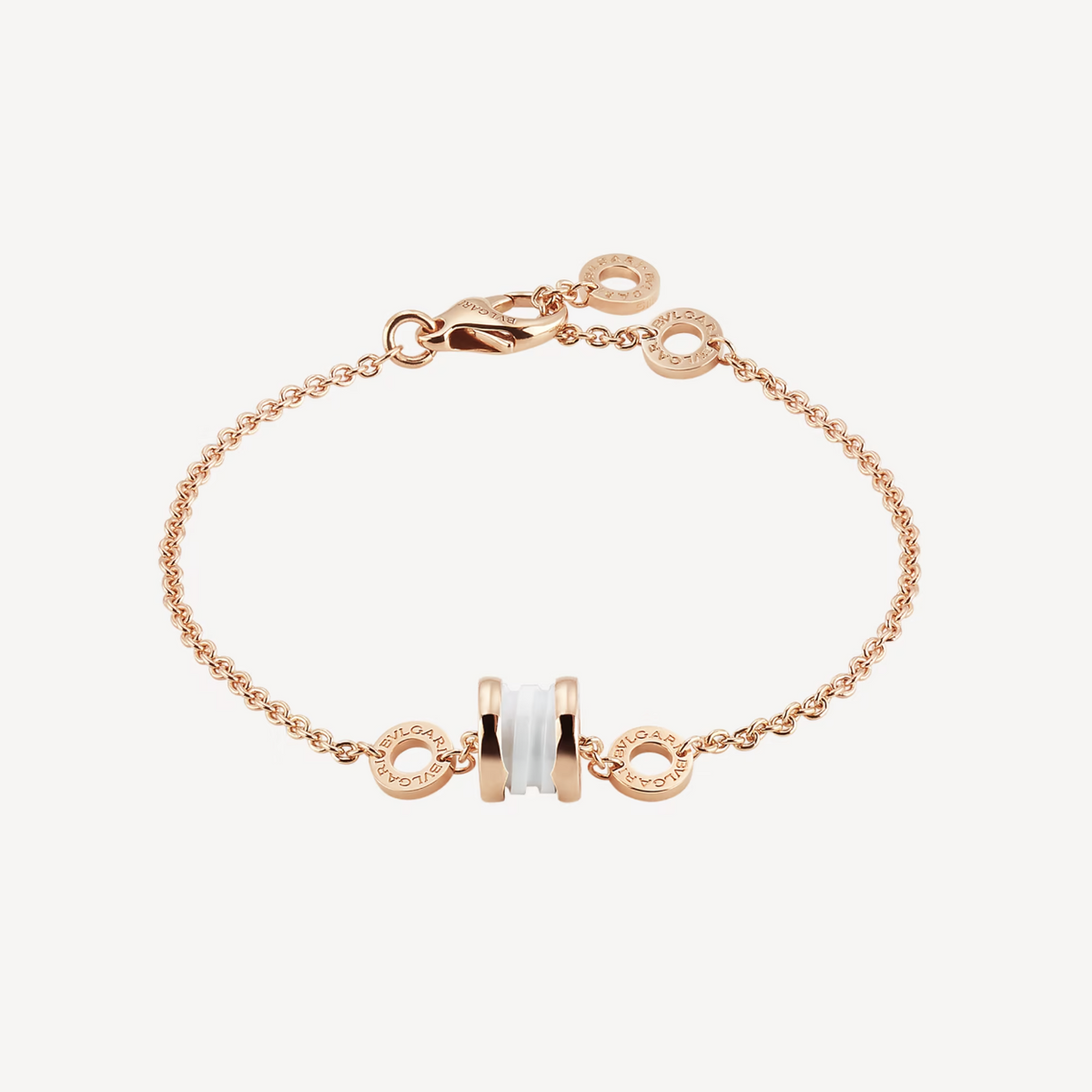 [LumiVibe]ZERO 1 SOFT PINK GOLD AND WHITE CERAMIC BRACELET