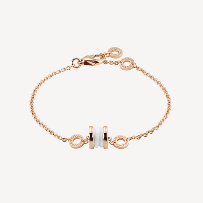[LumiVibe]ZERO 1 SOFT PINK GOLD AND WHITE CERAMIC BRACELET