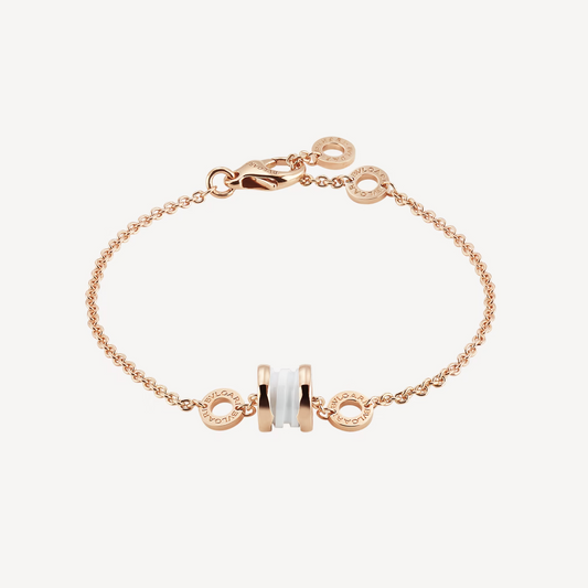 [LumiVibe]ZERO 1 SOFT PINK GOLD AND WHITE CERAMIC BRACELET