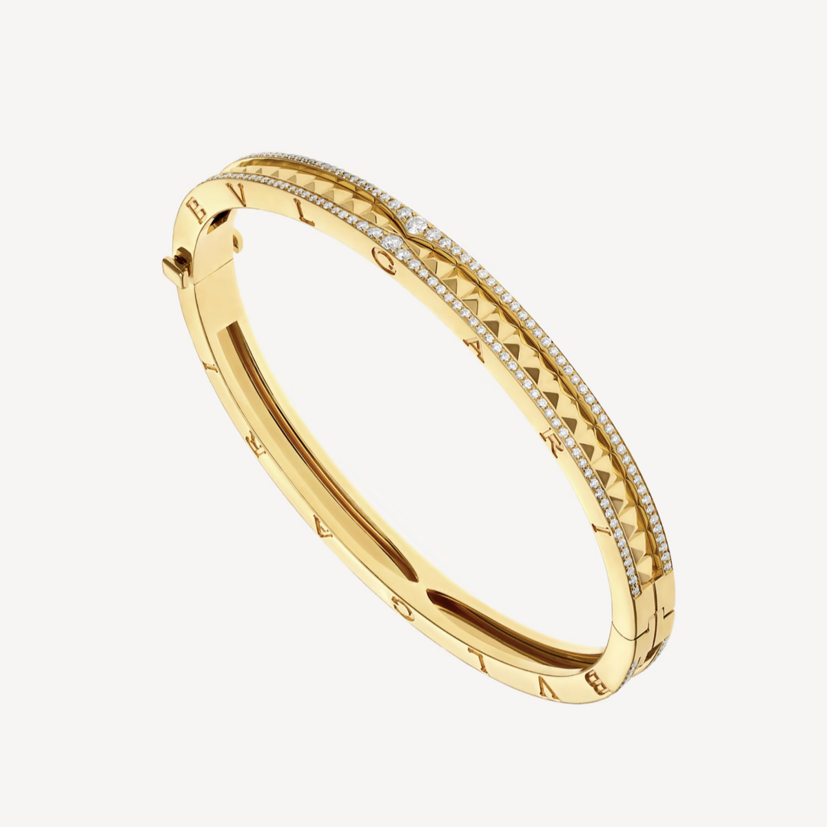 [LumiVibe]ZERO 1 SPIRAL AND PAVED DIAMOND GOLD BRACELET
