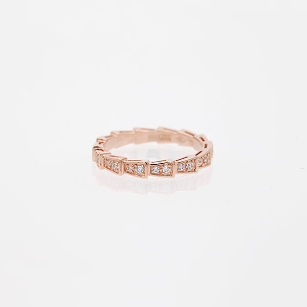[LumiVibe]SERPENTI RING PINK GOLD DIAMOND PAVED 3MM