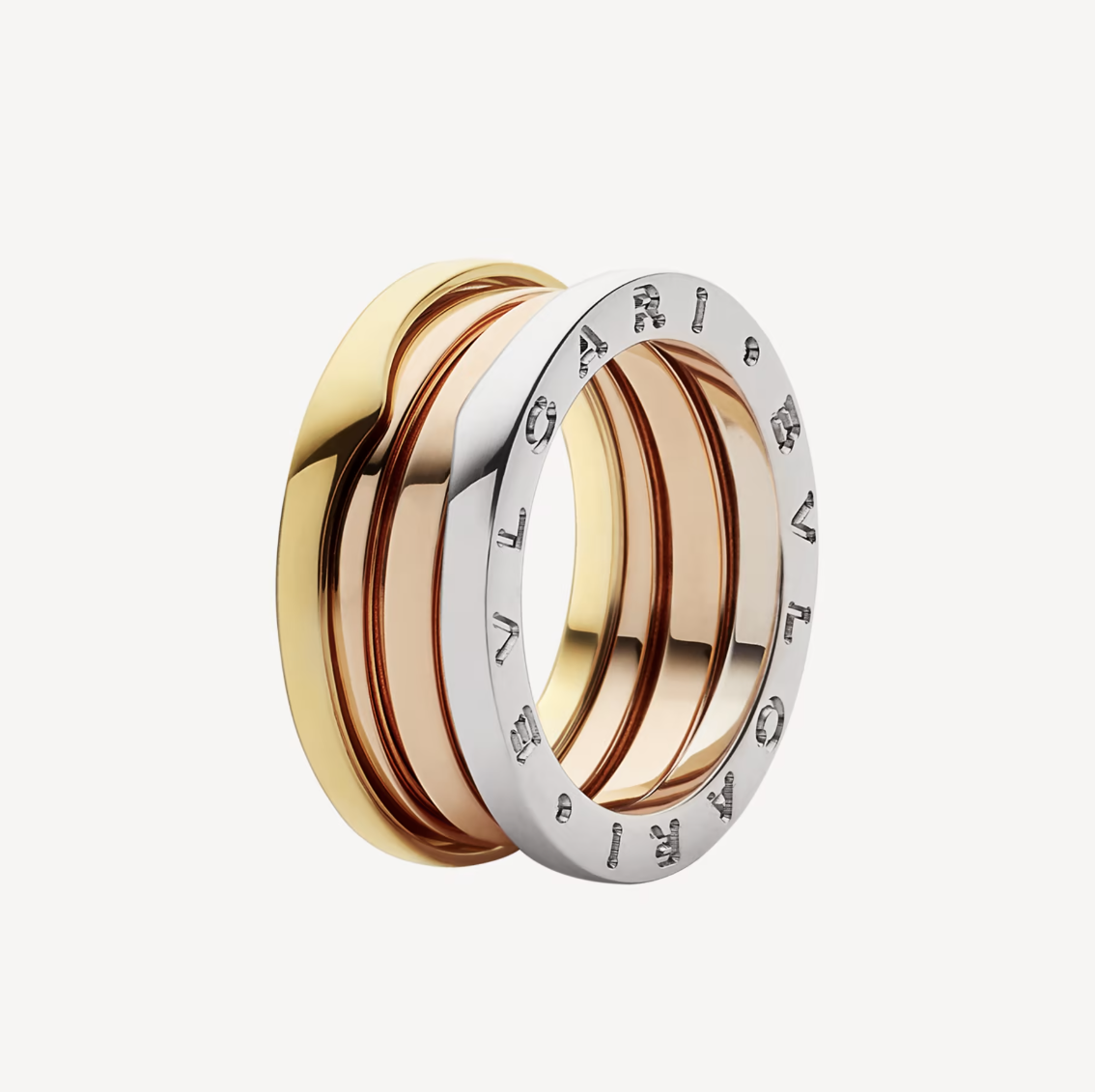 [LumiVibe]ZERO 1 THREE-BAND ROSE WHITE AND YELLOW RING