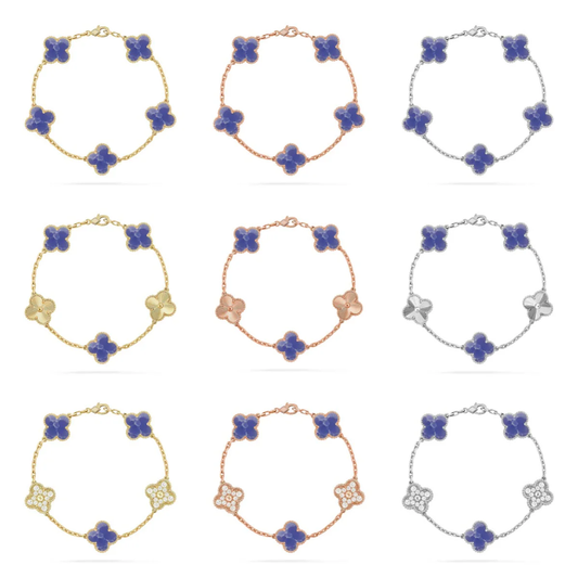 [LumiVibe]CLOVER 5 MOTIF BLUE VEINS BRACELET COLLECTION