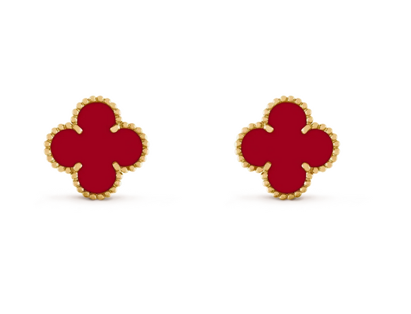 [LumiVibe] CLOVER 20MM RED AGATE EARRINGS