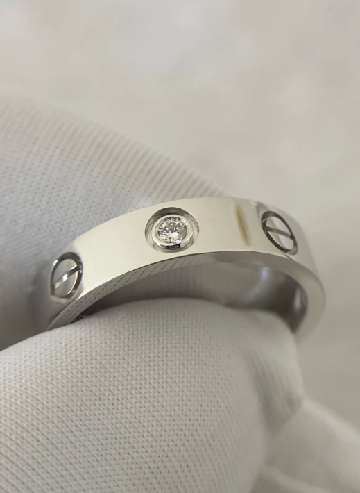 [LumiVibe]LOVE RING 4MM 1 DIAMOND SILVER