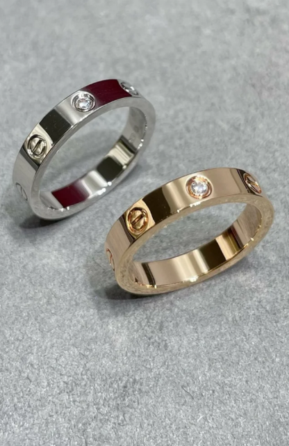 [LumiVibe]LOVE RING 4MM 1 DIAMOND SILVER