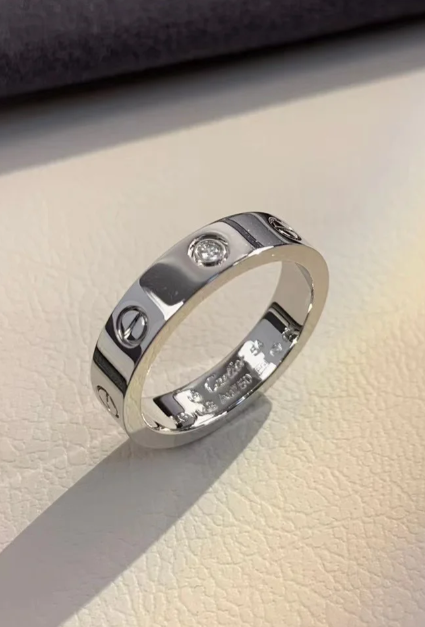 [LumiVibe]LOVE RING 4MM 1 DIAMOND SILVER