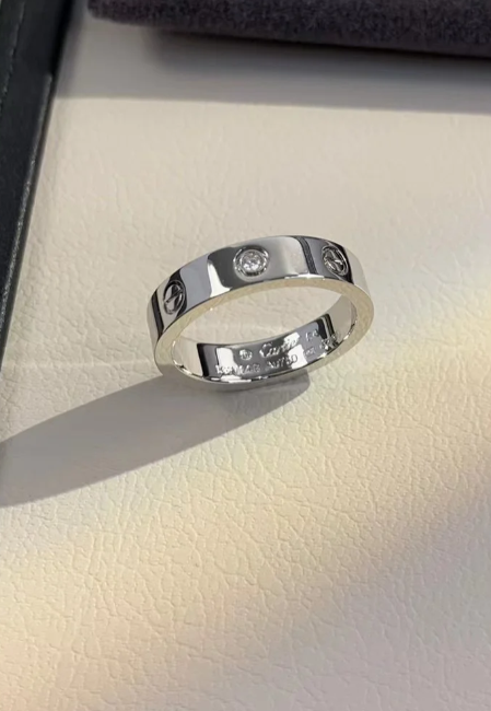 [LumiVibe]LOVE RING 4MM 1 DIAMOND SILVER