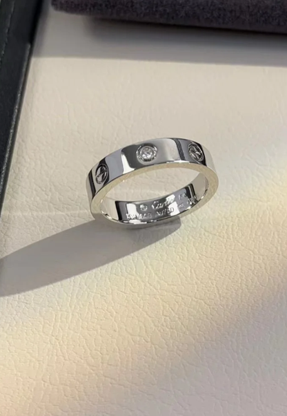 [LumiVibe]LOVE RING 4MM 1 DIAMOND SILVER