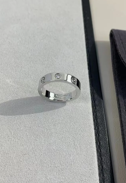 [LumiVibe]LOVE RING 4MM 1 DIAMOND SILVER