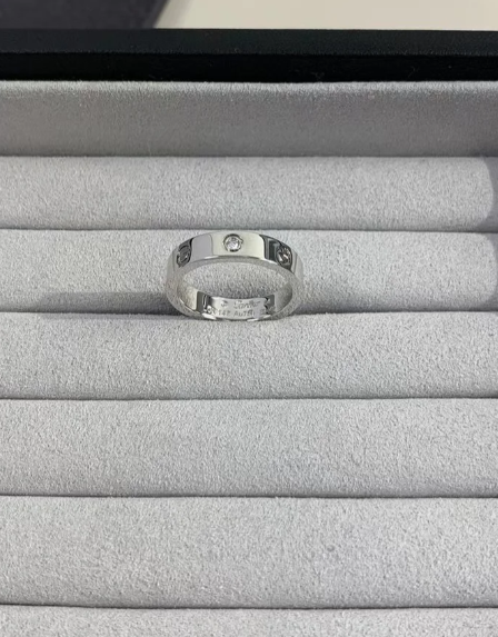[LumiVibe]LOVE RING 4MM 1 DIAMOND SILVER