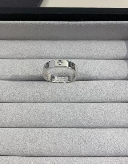 [LumiVibe]LOVE RING 4MM 1 DIAMOND SILVER