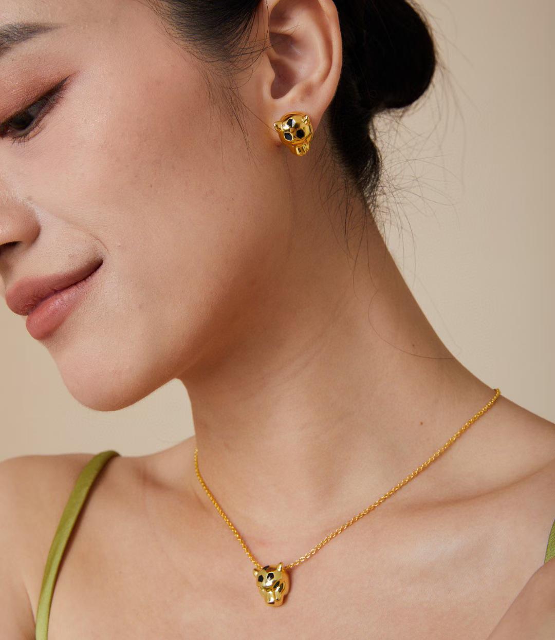 [LumiVibe]CHRRTAH-PRINT STUD EARRINGS, THREE COLORS