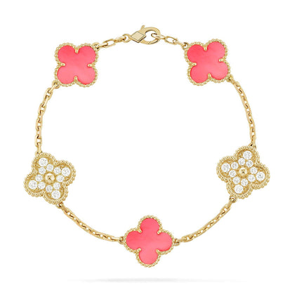 [LumiVibe] CLOVER 5 MOTIFS  PINK MOP BRACELET COLLECTION