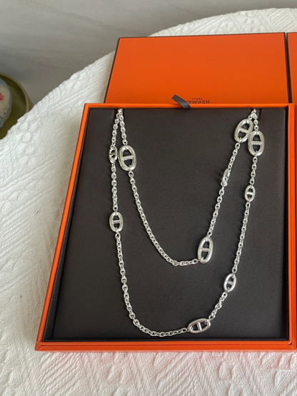 [LumiVibe]Classic Silver Sweater Chain