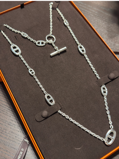 [LumiVibe]Classic Silver Sweater Chain