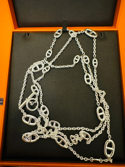 [LumiVibe]Classic Silver Sweater Chain